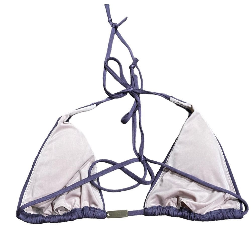 Victoria’s Secret Purple Satin Triangle Halter Bikini Top - Picture 2 of 3